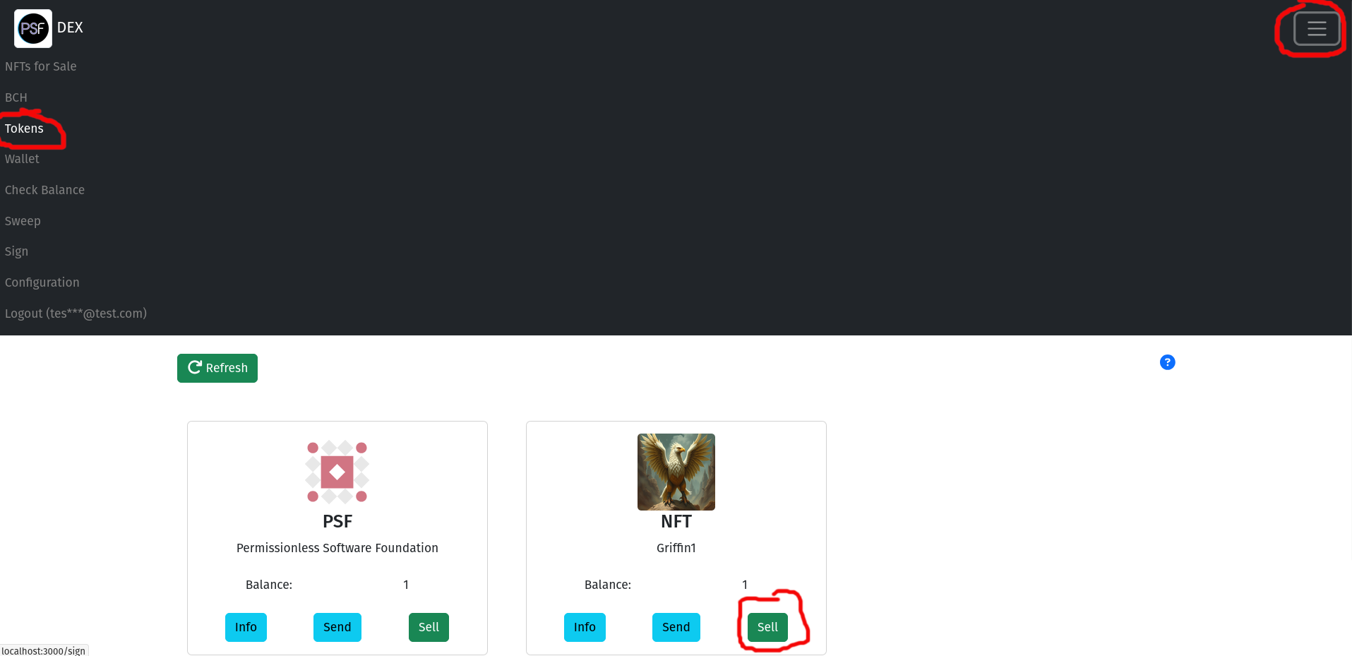 Selling Tokens